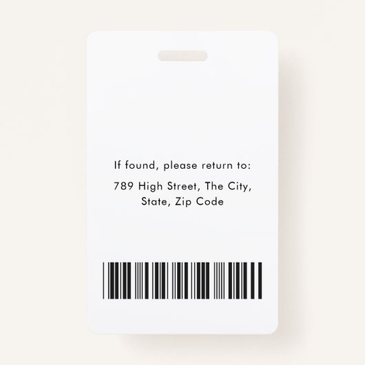 会社モダンの写真IDバーコードカード従業員 バッジ (裏面)