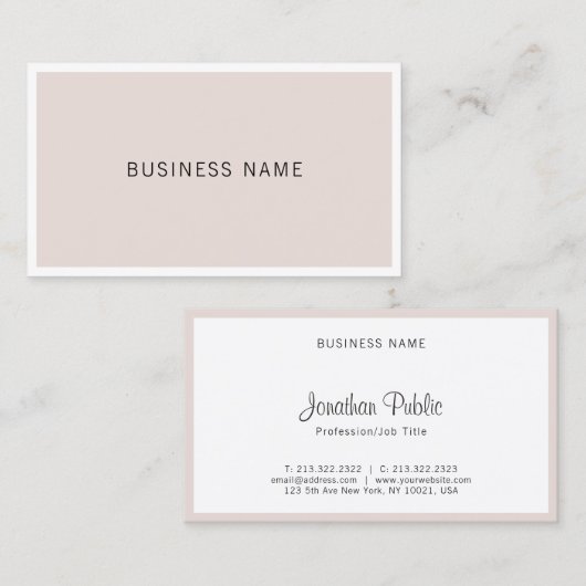 会社モダンエレガントカッコいいシンプル会社プレーン 名刺 (正面/裏面)