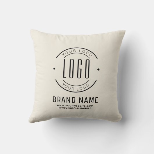 会社モダンカスタムロゴ・ビジネス・ブランド クッション (裏面)