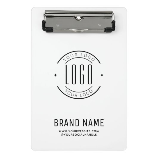 会社モダンカスタムロゴ・ビジネス・ブランド ミニクリップボード (正面)