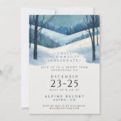 会社モダンブルーマウンテンゲタウェイウォーター色 招待状 (正面)