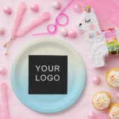 会社モダンプロフェッショナルロゴのグラデーション ペーパープレート (パーティー)