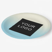 会社モダンプロフェッショナルロゴのグラデーション ペーパープレート (アングル)