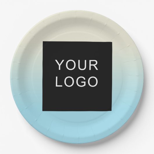 会社モダンプロフェッショナルロゴのグラデーション ペーパープレート (正面)