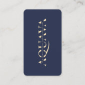 会社モダンモノグラムエレガントダークブルー 名刺 (正面)