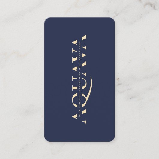 会社モダンモノグラムエレガントダークブルー 名刺 (正面)