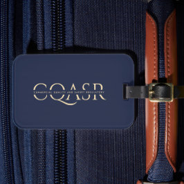 会社モダンモノグラムプロフェッショナルダークブルー ラゲッジタグ