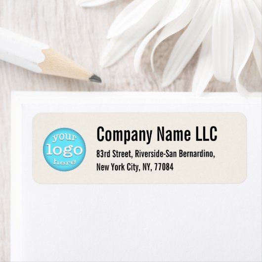 会社モダンロゴアイボリー差出人住所 ラベル (インサイチュ)