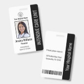 会社モダンロゴフォトブラック従業員ID バッジ (正面＆裏面)