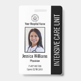 会社モダンロゴフォトブラック従業員ID バッジ