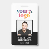 会社モダンロゴフォトブラックID バッジ (正面)