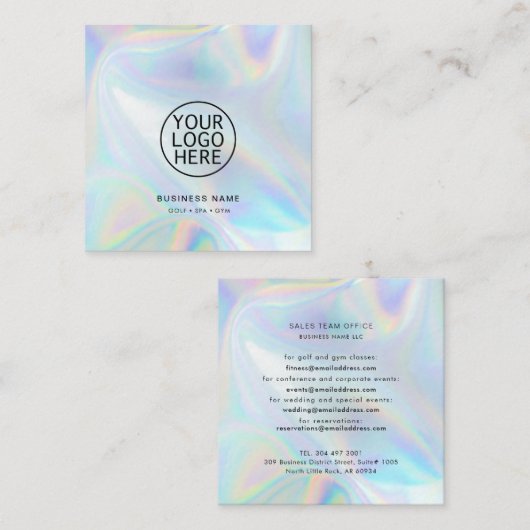 会社モダンロゴモダンミニマルカスタムリスト スクエア名刺 (正面/裏面)