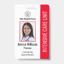 会社モダンロゴ赤社員ID バッジ