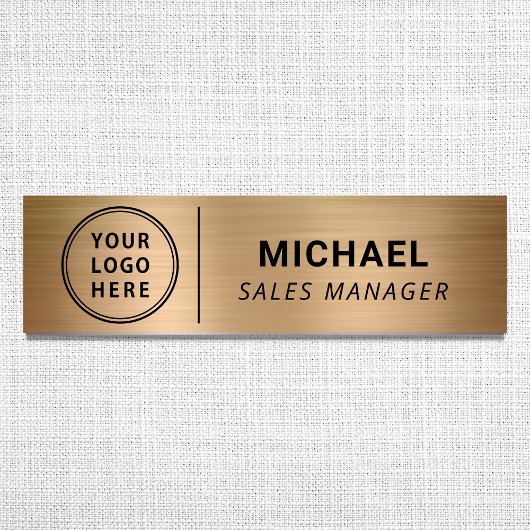 会社モダンロゴ金ゴールド 名札
