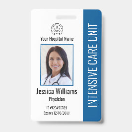 会社モダンロゴ青い従業員ID バッジ