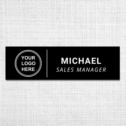 会社モダンロゴ黒 名札