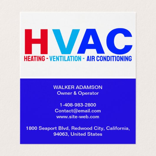 会社モダンロゴ、ユニークプロフェッショナルHVAC 名刺 (内部フラット)