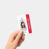 会社モダンロゴPhoto Red従業員IDバッジ バッジ (手持ち)