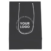 会社モダンロミニマルゴ/画像 | グレー ミディアムペーパーバッグ (裏面)