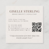 会社モダン名ミニマルビジネス写真 スクエア名刺 (裏面)