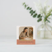 会社モダン名ミニマルビジネス写真 スクエア名刺 (スタンド正面)