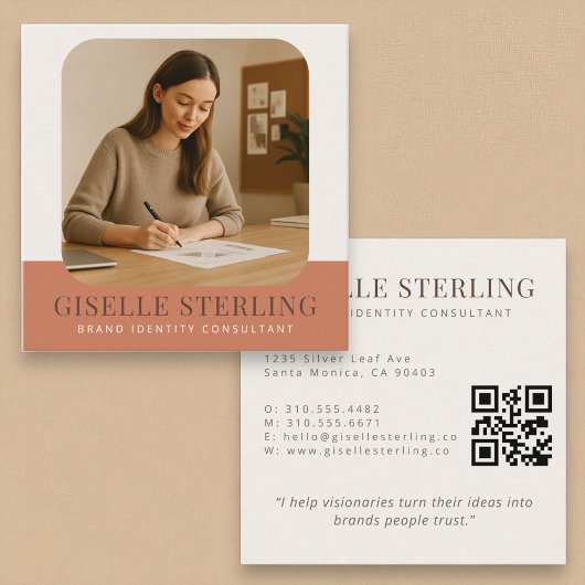 会社モダン名ミニマルビジネス写真 スクエア名刺