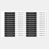 会社モダン名ラベルの白黒 ラベル (シート)