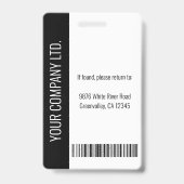 会社モダン従業員の写真ロゴ名ブラックID バッジ (裏面)