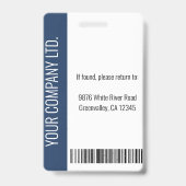 会社モダン従業員の写真ロゴ名ブルーID バッジ (Back)