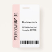 会社モダン従業員の写真ロゴ名赤面ID バッジ (裏面)