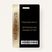 会社モダン社員フォトロゴ黒金ゴールド バッジ (裏面)