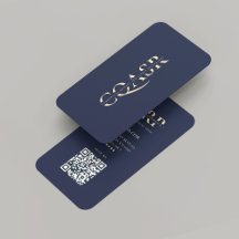 会社モダン金ゴールドモノグラムダークブルー