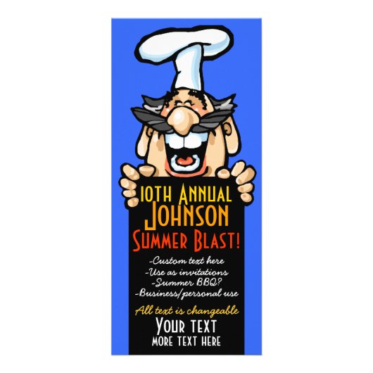 会社ユニークピクニック懇親会BBQパーティープロモーション ラックカード (正面)