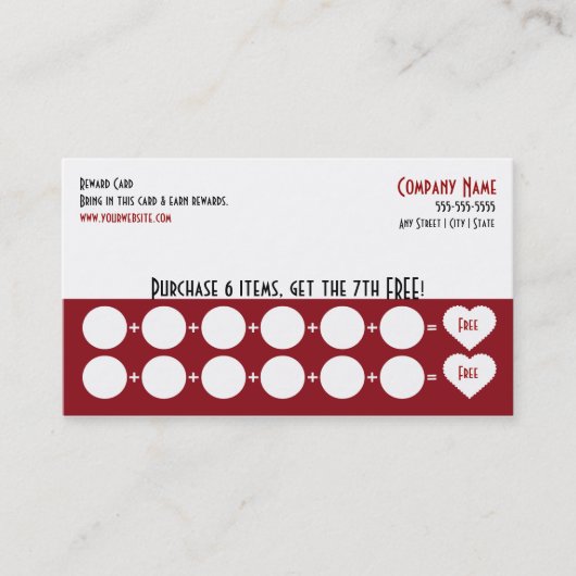 会社ロイヤリティ名刺パンチカード ロイヤリティカード (正面)