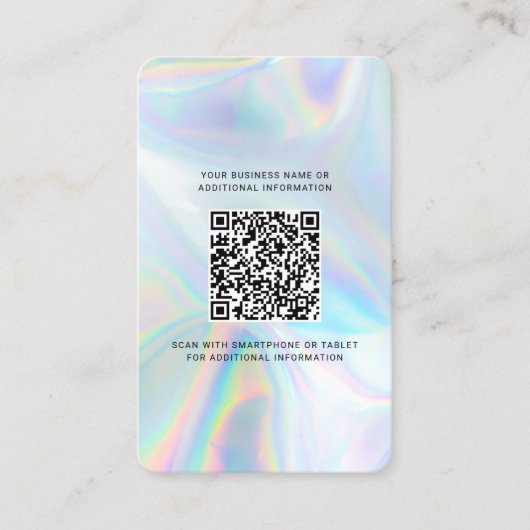 会社ロゴおよびQRコードホログラフィックプリント 名刺 (正面)
