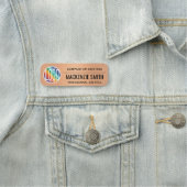 会社ロゴつや消し銅色プラスチック従業員 名札 (インサイチュ)