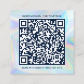 会社ロゴとQRコードの追加DIYホログラフィック スクエア名刺 (正面)