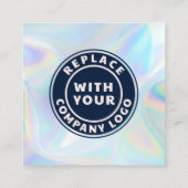 会社ロゴとQRコードの追加DIYホログラフィック スクエア名刺 (裏面)