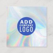 会社ロゴとQRコードDIYホログラフィック スクエア名刺 (裏面)