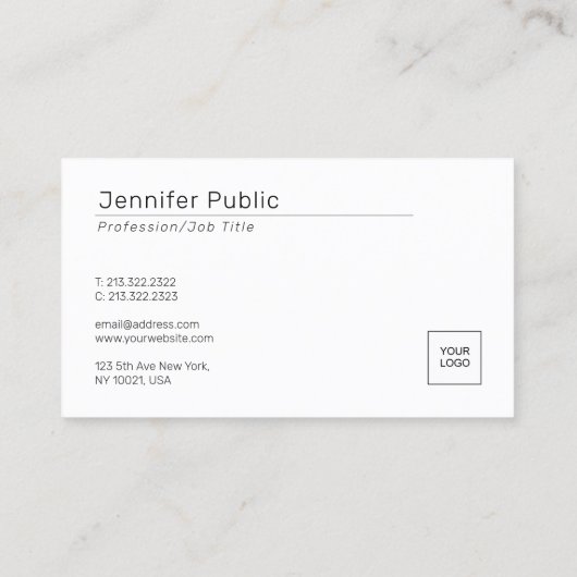 会社ロゴのアップロードカスタムテンプレート 名刺 (裏面)