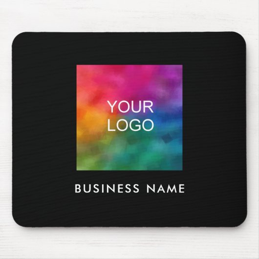 会社ロゴのエンブレムの追加文字 マウスパッド (正面)