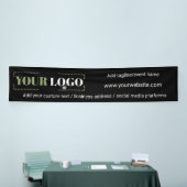 会社ロゴのカスタムテンプレート(企業の黒) 横断幕 (トレードショー)