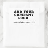 会社ロゴのビジネス所有者の追加 長方形シール (バッグ)