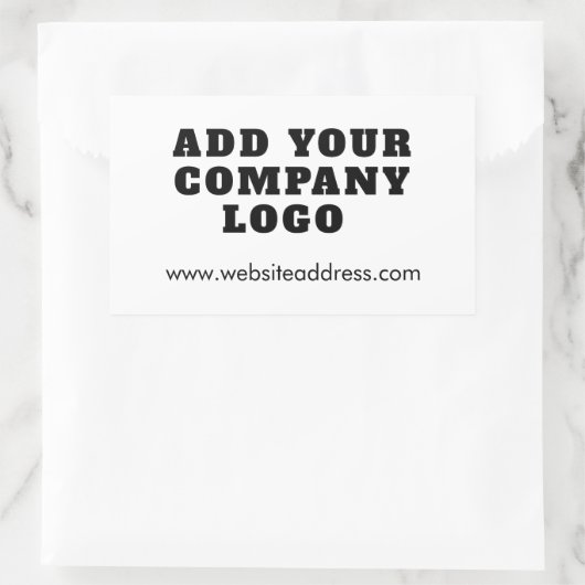 会社ロゴのビジネス所有者の追加 長方形シール (バッグ)