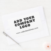 会社ロゴのビジネス所有者の追加 長方形シール (封筒)