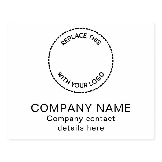 会社ロゴの会社名の連絡詳細 ラバースタンプ (インプリント)