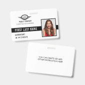 会社ロゴの写真名IDバッジ バッジ (正面＆裏面)