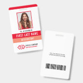 会社ロゴの写真名IDバッジ バッジ (Front & Back)