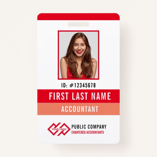 会社ロゴの写真名IDバッジ バッジ (正面)