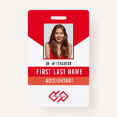 会社ロゴの写真名IDバッジ バッジ (正面)